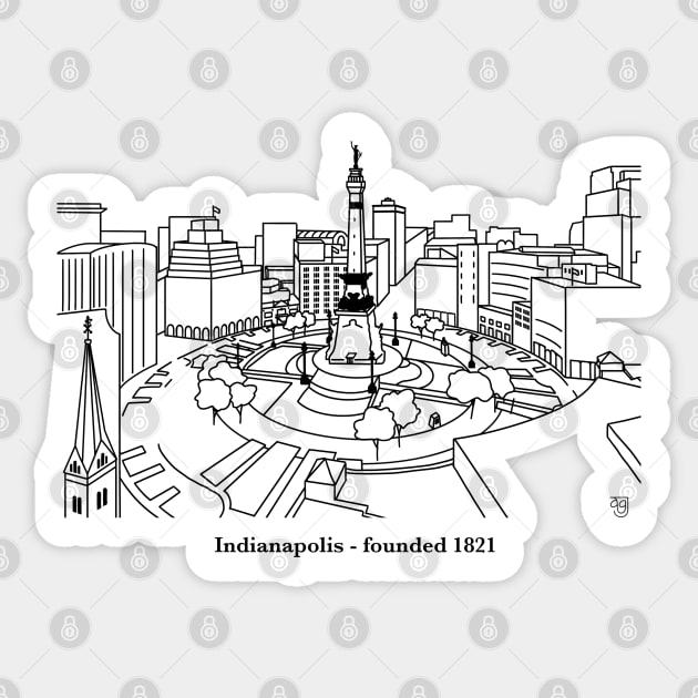 Indianapolis Circle Outline Sticker by Mayfully